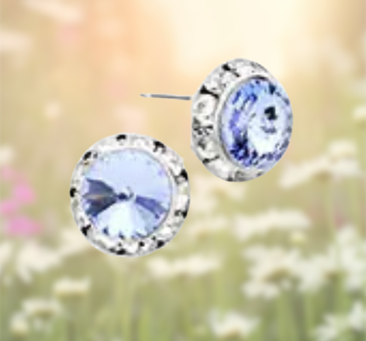 Austrian Crystal Light Sapphire Stud Earrings