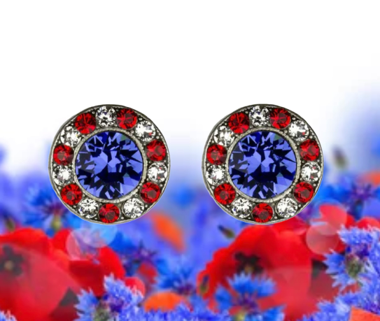 Americana Crystal Halo Earrings