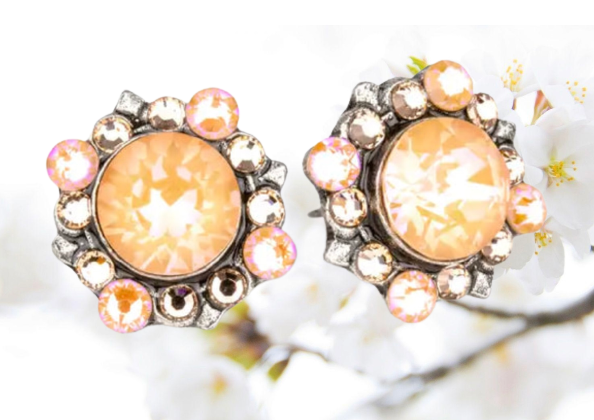 Suri Crystal Earrings Peach DeLite