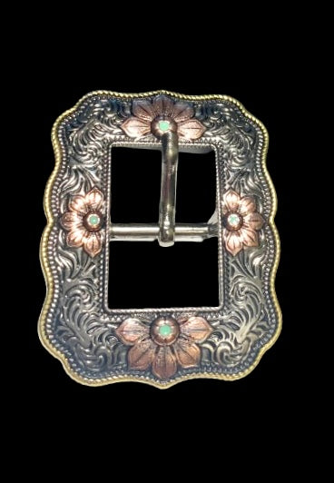 Antique Silver/Copper Buckle, 1"