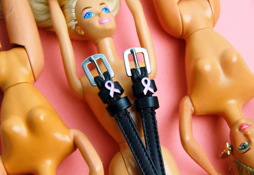 ManeJane Pink Ribbon English Spur Straps