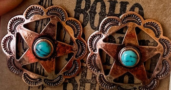 Copper Star Post Earrings