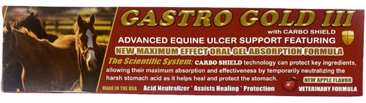 Gastro Gold III Equine Ulcer Prevention - Gel w/Carbo Shield, 21 gm