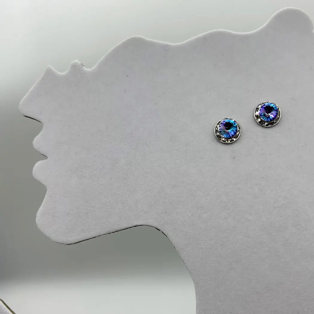 Austrian Crystal Purple Stud Earrings