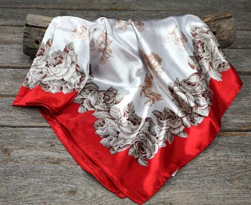 35X35" Red & Wine Floral Wild Rag