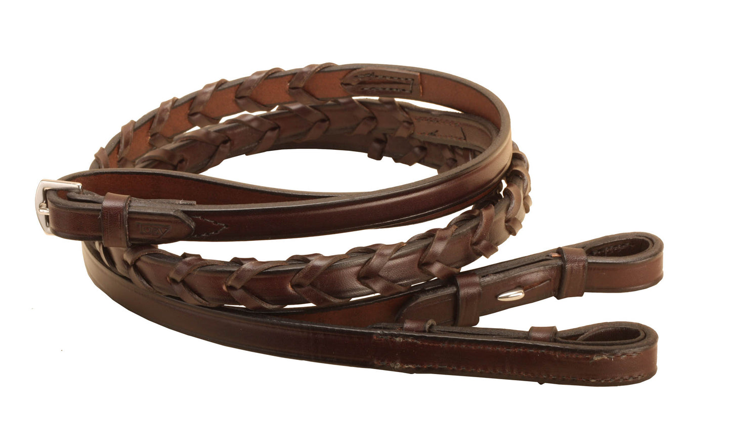 Tory Leather Havana English Laced Reins 72"