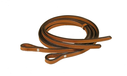Tory Bridle Leather Chestnut Split Reins with Chicago Screw Bit Ends 7'