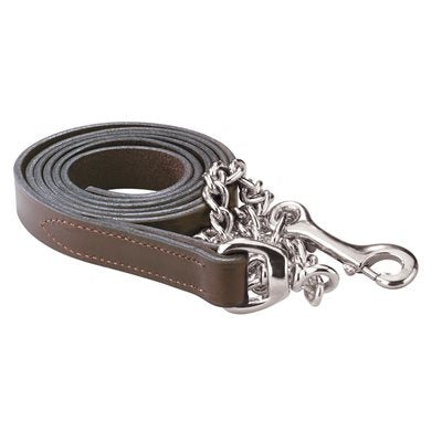 Perri's® Brown Leather Lead w/Stainless Steel Chain