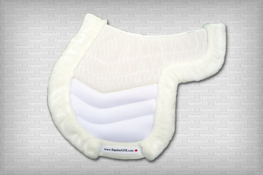 EquineLux Edge-Contoured Hunter Saddle Pad with Fleece Rolled Edge (No Pockets)