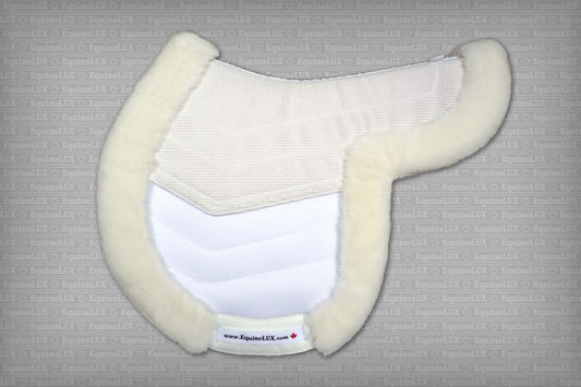 EquineLux Easy-Adjustable Sheepskin Lined Saddle Pad with Pockets