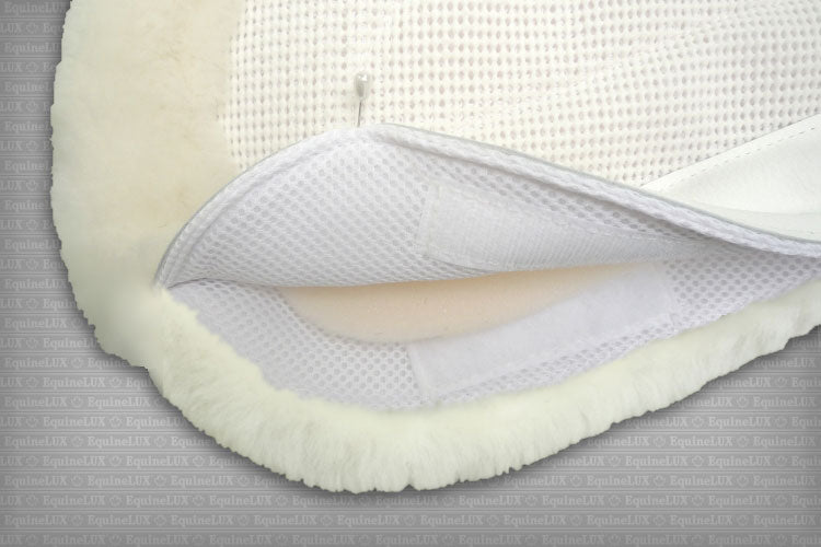 EquineLux ComfortLux Sheepskin Half Pad with Pockets, White
