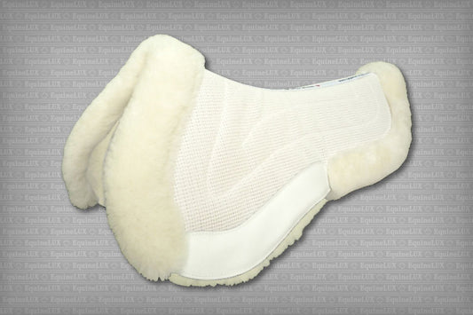 EquineLux ComfortLux Sheepskin Half Pad with Pockets, White