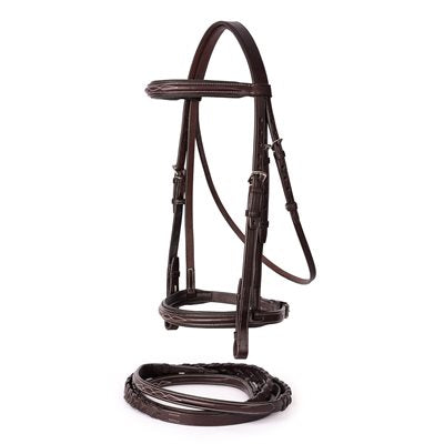 Perri's Professional Fancy Stitched English Bridle with Laced Reins, Multiple Sizes