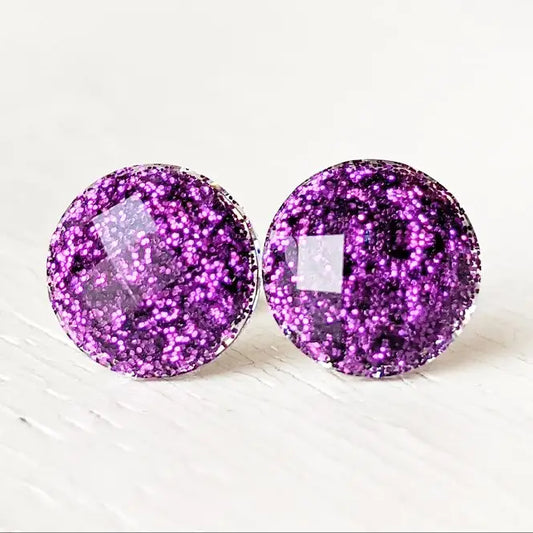 Grape Shimmer Stud Earrings