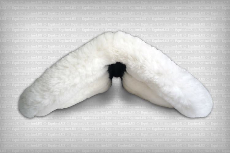 EquineLux ComfortLux Sheepskin Half Pad with Pockets, Black with White