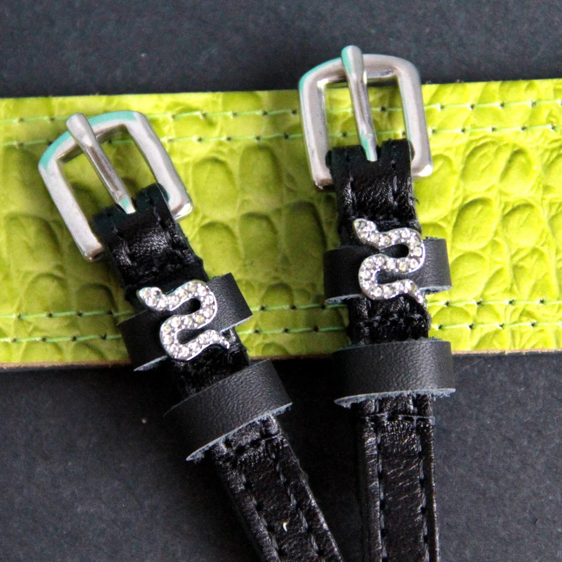 ManeJane Snake Bling Silver English Spur Straps