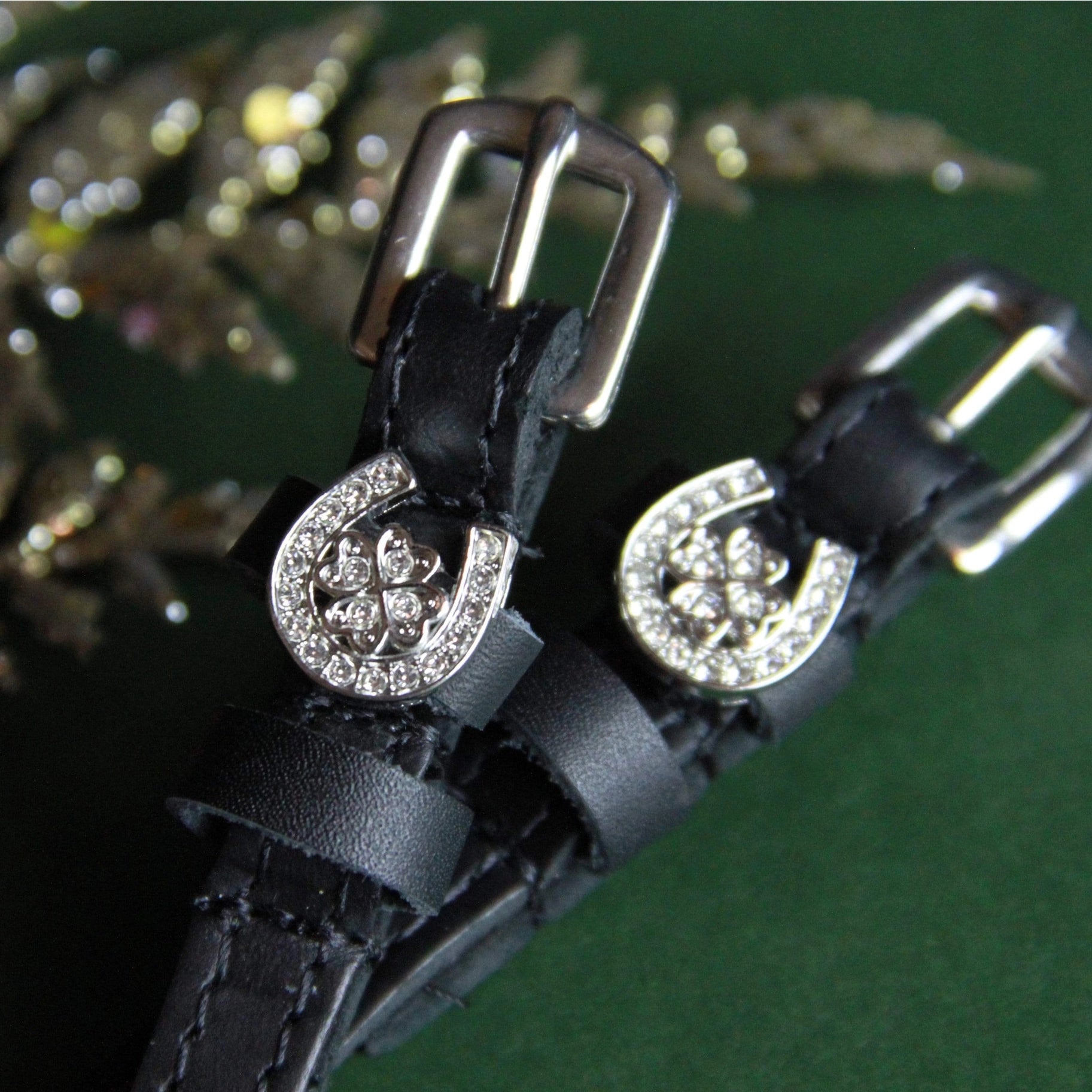 ManeJane Horse Shoe Clover English Spur Straps